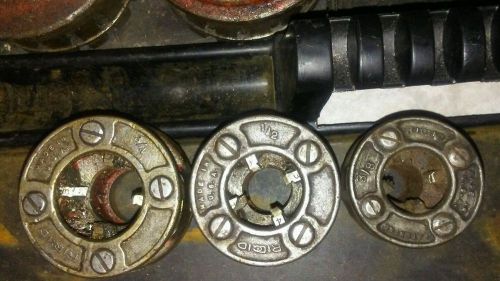 Lot of 3 rigid die heads  3/8&#034;,  3/4&#034;, and 1/2&#034; pipe threader dies for sale