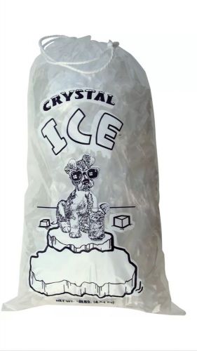 Plastic ice bags 10 lbs with drawstring closure  - 100bags--$26.50 (heavy duty!) for sale