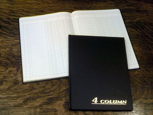 New, Adams Account Book, 4 Column, 7&#034;x9.25&#034;, Black, 80 Pages (ARB8004M), Ledger