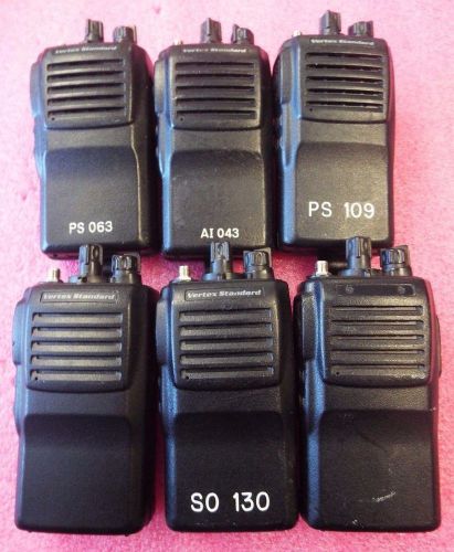 Lot of 6,  Vertex Standard VX-417-4-5 Portable Radios  @HS, J45