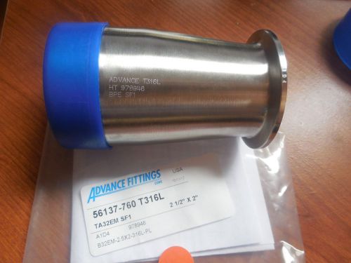 Advance s/s stainless reducer weld fitting 56137-760 ta32em b32em-2.5x2-316l-pl for sale
