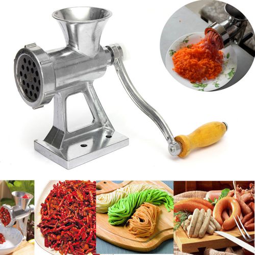 Heavy duty hand operated meat grinder beef noodle pasta sausages maker alloy new for sale