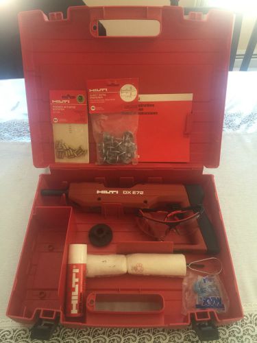 NEW HILTI DX E72 POWDER ACTUATED TOOL w/ CASE, Glasses, Spray, fastener, booster