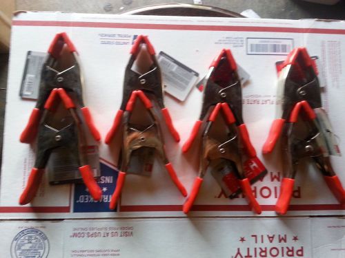 NEW SET OF 8 BESSEY METAL SPRING CLAMPS  XM5  2&#034;x 2-1/4&#034; W/ TAGS