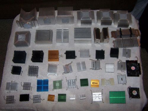 49 Large 2 Small aluminum heatsinks from computer boards and cards large variety
