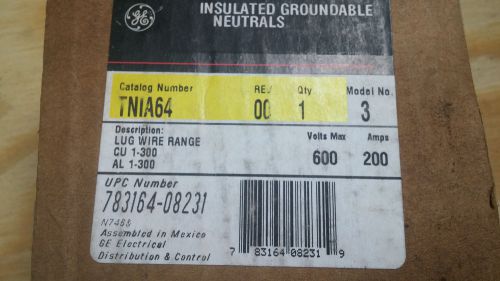 GE Groundable Neutrals TN1A64 Al/Cu Wire range 1 - 300