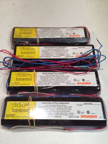 Sylvania quicktronic ballast #qt2x59/120is 120v (2) f096t8 lot of 4 for sale