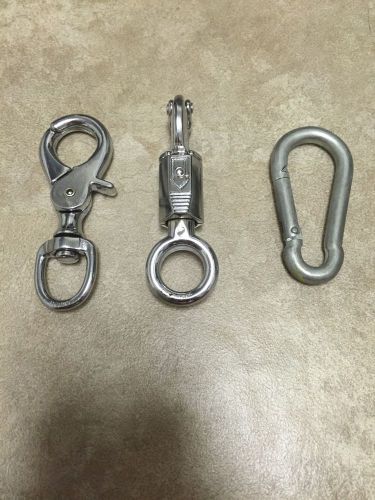 Rope or cord hook latch and rugged carabiner lot for sale