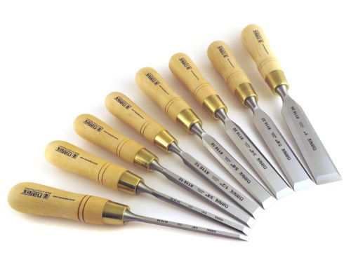 Narex premium 8 pc set true imperial wood chisels 1/8&#034; to 1&#034;  hornbeam 863251-3 for sale