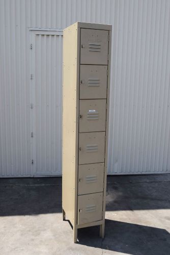 Qty 1~beige storage 6 compartment-school-gym-lockers-locker room cubby metal for sale