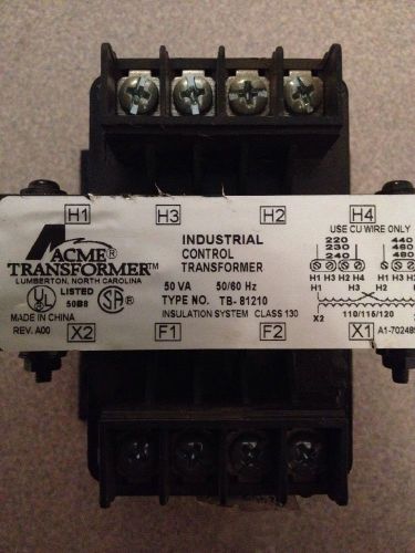 Acme transformer tb-81210 industrial control transformer new for sale
