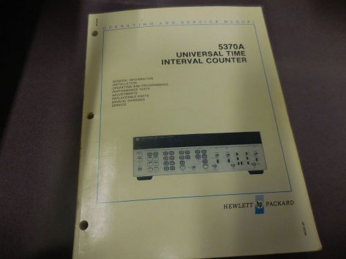 Hewlett Packard 5370A Universal Time Interval Counter Operating/Service Manual