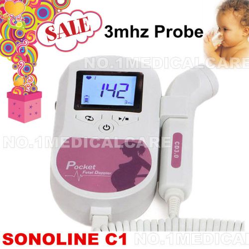 Sonoline C1 Fetal Doppler,Baby Heart Monitor, 3Mhz probe, LCD, CONTEC