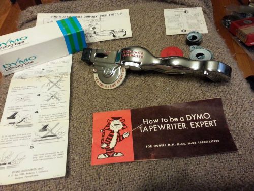 VINTAGE CHROME DYMO-MITE LABEL MAKER MODEL M-22 Extra tape and documents!