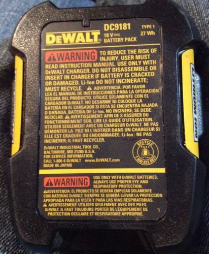 Dewalt DC9181  18 Volt Compact Lithium Ion Battery
