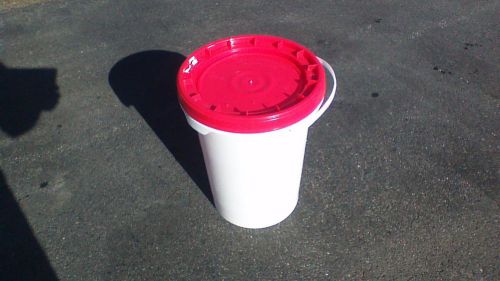 7.5 gallon polyethylene pail m+m industries unrated hazmat w/ screwtop lid mint for sale