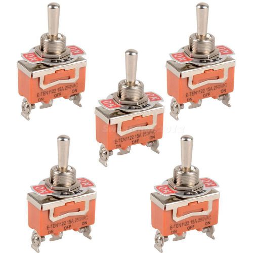 5xs 3-Pin ON-OFF-ON 3 file Toggle Switch Momentary 15A 250V AC Orange SWTG