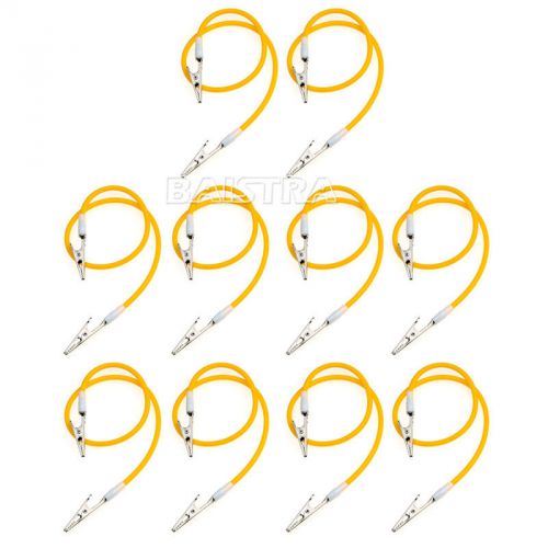 30 pcs Dental Silicone Cord Bib Clips Napkin Holder yellow color