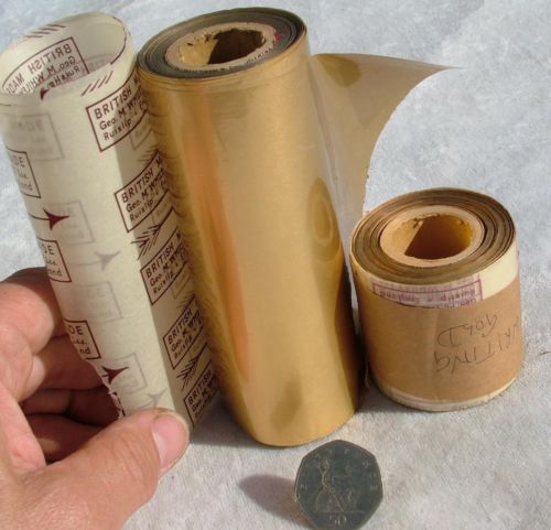 2 x ROLLS VINTAGE WHILEY GOLD LEAF GILDING EMBOSSING FINISHING STAMPING FOIL