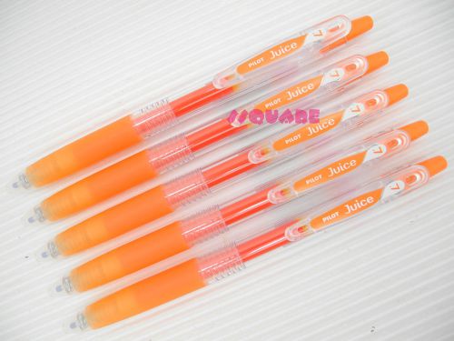 Colorful! 5 x Pilot Juice 0.7mm Fine Retractable Gel Ink Ballpoint Pen, Orange
