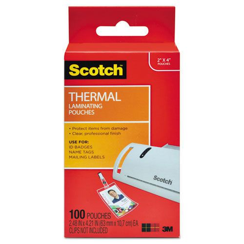 3M SCOTCH THERMAL LAMINATING POUCHES 2&#034; X 4&#034; LOT OF 200
