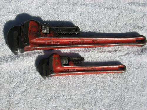 Ridgid Heavy Duty Pipe Wrenches 18&#034; &amp; 10&#034;