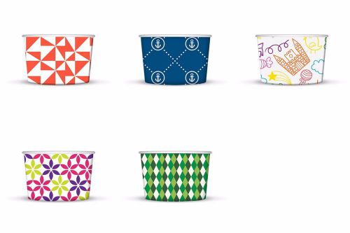 1000 ct. 8oz. 5 designs Party Candy / Ice Cream Paper Cups