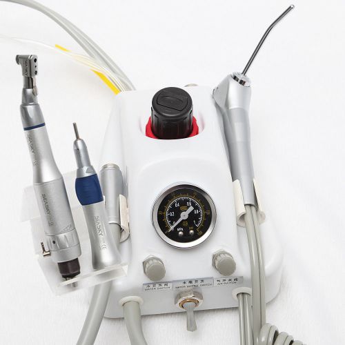Dental Portable Turbine Unit Fit Compressor + EP Slow Speed Handpieces Kit 4hole
