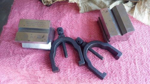 Brown &amp; Sharpe V -Block Set With Clamps NO.749 In Original Package Made In USA