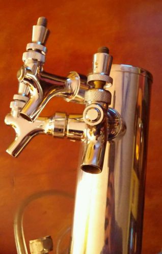 3 faucet draft beer tower dispenser triple micromatic stainless steel used for sale
