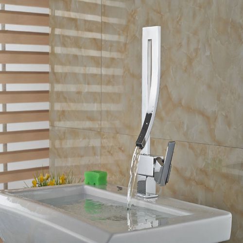 Chrome Bath Sink Mixer Faucet Modern Fashion Basin Faucet Vessel Tap Single Hole