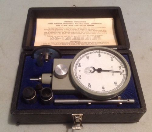 Jones Portable Tachometer 1C/BPA Multiple Range, Centrifugal, Case and Acc.