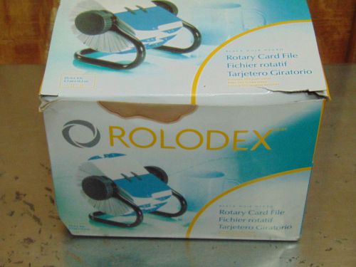 Rolodex Metal Open Rotary Card File 2 1/4&#034; x 4&#034; Black 500 Card Capacity