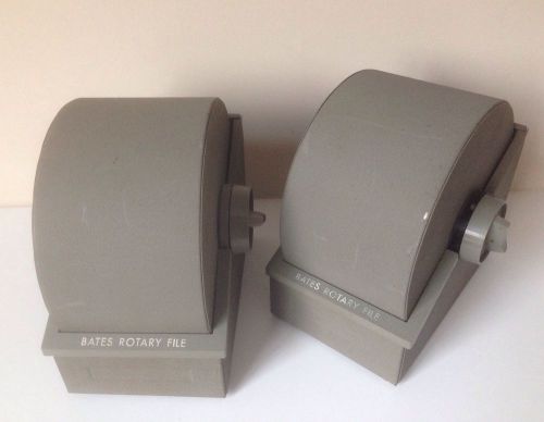 Vintage (2) Bates Rotary File SR24-500SC Industrial Metal File Boxes