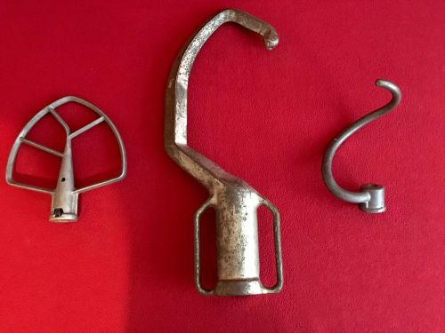 Lot of 3 kitchen aid hobart mixing attachments t30f t30e ?? spiral dough j hook for sale