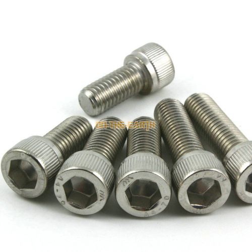 2 Pcs M12*130mm 316 Stainless Steel Allen Bolt Socket Cap Screw Marine Grade