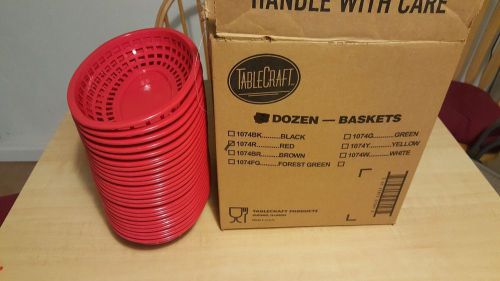 Baskets, Plastic, Red, New, 2dz,TableCraft, 1074R, 9&#034;, Restaurant, Catering