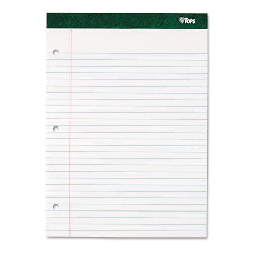 Double Docket Writing Pad, 8 1/2 x 11 3/4, Legal/Wide, White, 100 Sheets