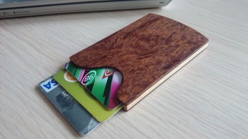 Handmade Wood Business Card Holder. Sapele Pommele and ash. Unbranded//Generic
