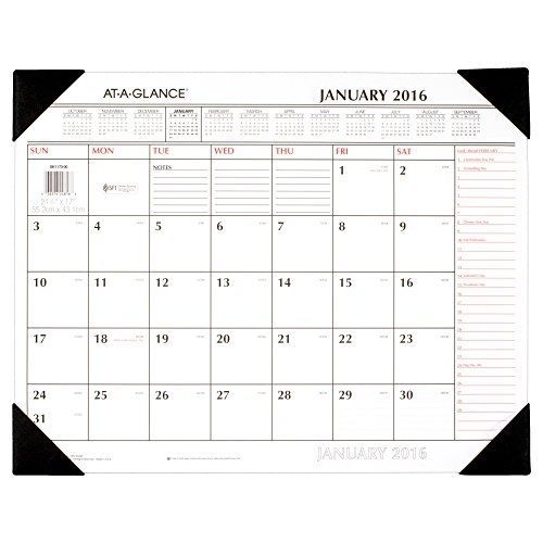 At-a-glance at-a-glance monthly desk pad calendar 2016, two color, 21-1/4 x 17 for sale