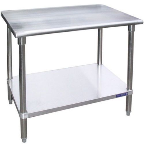 L&amp;J SS18120, 18x120-Inch All Stainless Steel Work Table with Undershelf