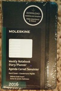 2016 MOLESKINE Hard cover BLACK weekly NOTEBOOK diary PLANNER office CALENDAR