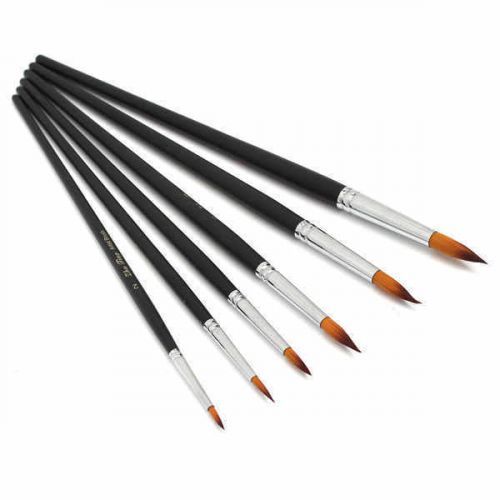 New 6 round pointed tip paint brushes for artist oil painting watercolor acrylic for sale