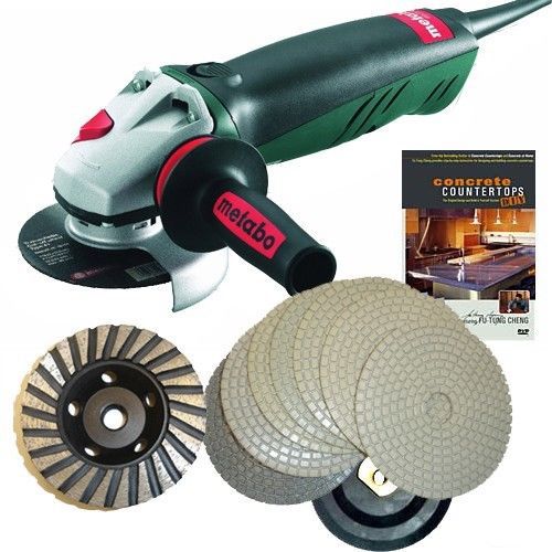 Dry Concrete Polishing  Pads Kit with Electric Polisher
