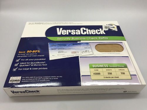 VersaCheck Security Business Check Refills Standard Blue Graduated #3000 750 cks