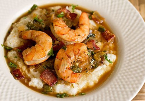Shrimp and Grits with Red chile powder recipe
