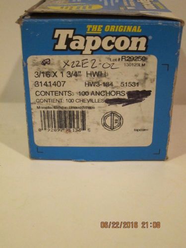 Tapcon-3141407  masonry anchor screw, 1-3/4&#034; long, 100-pack-free shipping new!!! for sale