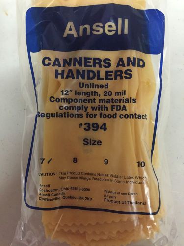 Ansell Canners and Handlers #394 Latex Gloves Size 7, 9 Pair $4B$
