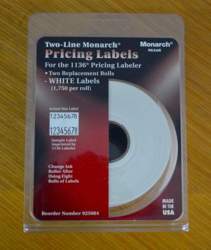 Two-Line Monarch Pricing Labels - White #925084 Monarch/Paxar