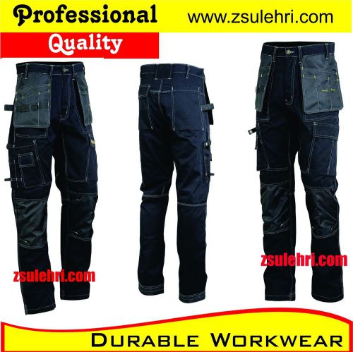 Mens Black Cargo Work Pants with Multi Pockets,Heavy Duty Trouser , Gear-92
